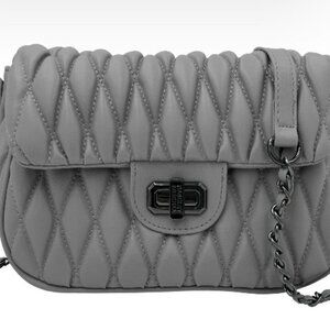 BADGLEY MISCHKA GRAY SHOULDER OR CROSSBODY BAG